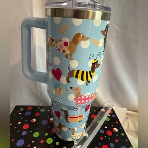 Dachshund 40oz tumbler with lid & straw